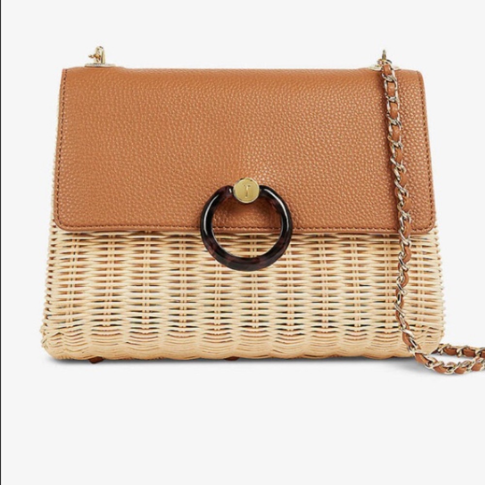 Ted Baker Janiya rattan and faux-leather shoulder bag